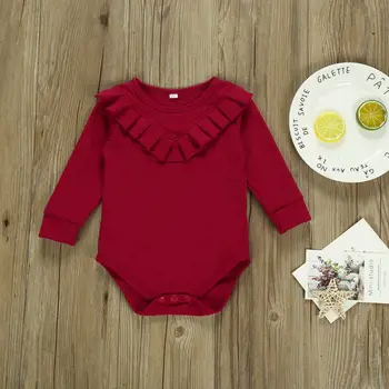 Jaundzimušā bērna Baby Girl 0-24M Drēbes ar garām Piedurknēm Jumpsuit Bodysuit Apģērbs