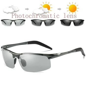 Alumīnija Magnija Rāmis Polarizētās Photochromic Saulesbrilles Mens Āra Braukšanas Zvejas Saulesbrilles Pārejas Saulesbrilles
