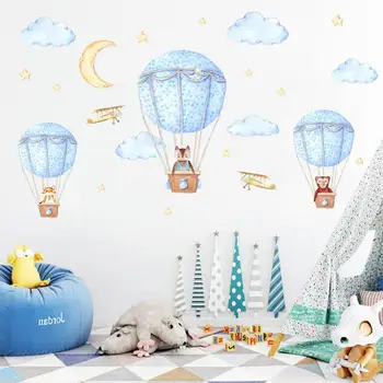 Karstā gaisa balons fona uzlīmi, lai bērni bērnudārzos telpas fona dekorēšana art sienas uzlīmes karikatūra uzlīmes