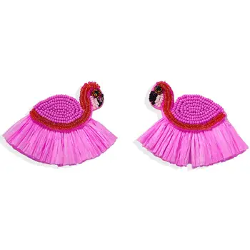 Dvacaman Jaunu Bohēmijas Roku Darbs Fāzēm Stud Auskari Sievietēm Rozā Flamingo Rafija Krelles Pušķis Auskari Paziņojumu, Rotaslietas, Dāvanas,