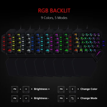RedThunder Vienu Roku Mechanical Gaming Keyboard RGB Backlit Portatīvie Mini Spēļu Tastatūra Spēļu Kontrolieri PC PS4 vai Xbox Gamer
