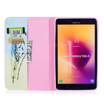 Samsung T380 Tablete Gadījumā PU Ādas Tornis Ziedu Maks Flip Cover for Samsung Galaxy Tab 8.0 T380 SM-T385 8