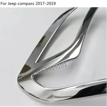 Jeep Compass 2017 2018 2019 2020 Auto Stils Detektoru ABS Chrome Vāciņš Melns Atpakaļ Asti Aizmugures Gaismas Lampa Kadru Daļas 4gab
