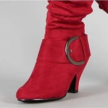 Jaunā Sieviešu Augstpapēžu Rudens Vidum Teļš Zābaki Sieviešu Zip Sprādzes Platforma Sexy Smaili Papēži Plus Lieluma Modes Dāmas Kurpes