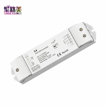 C4 350MA vai 700MA Pastāvīga strāva Push Dim DC12-48V 36V 2.4 G RF DIP slēdzi RGBW/RGB/KMT/Dimming 4 Kanālu LED RF Kontrolieris