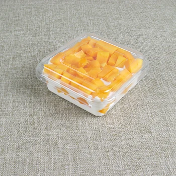 50gab Neto sarkana caurspīdīga maizes iepakojums cake box laukumā uzpūtenis augļu salāti iepakojuma kastes jogurta saldējuma deserts plastmasas box