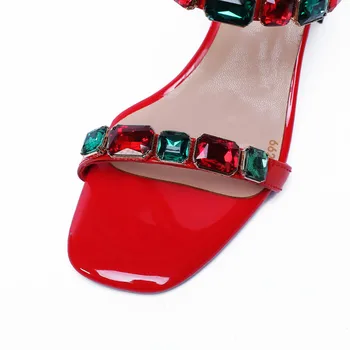 Īstas Ādas Sieviešu Sandales Modes Kvalitātes Augstiem Papēžiem Open Toe Kurpes Sievietei Kleitu Puse Gadījuma Vasaras Sandales Lielie Izmēri 34-43