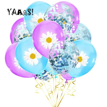 YAAAS! 15pcs Krāsains Margrietiņa Ziedi Lateksa Baloni, Bērnu Dušas, Dzimšanas dienas Partijas Apdare Brīvdienu Kāzu Dekorācijas Piederumi