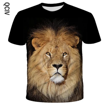 Personalizētu lauva vīriešu T-krekls 3D iespiesti īsām piedurknēm t-krekls vīriešu vasaras hip-hop o-apkakles gadījuma T-krekls top
