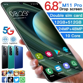 Viedtālrunis Xiao M11 Pro 6.8 collu Globālo Versiju, 512 GB 5000mAh Android 10.0 GPS, Wifi, 5G Mobilo PhoneIn Akciju Dual SIM