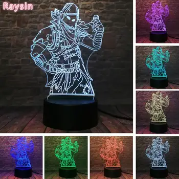 3D ilūziju Battle Royale Skaitļi Lampas Raven Omega Statuetes Gaismas Bērni Guļ Lampen Labāko Rotaļlietas Ziemassvētku Brīvdienu Rotaļlietas Dekori