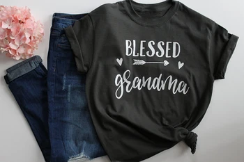 Svētīgi Vecmāmiņa T-Krekls Mātes Diena Dāvanu Sieviešu Modes Apģērbu tshirt Vasaras smieklīgi grafikas t krekls, t-veida topi