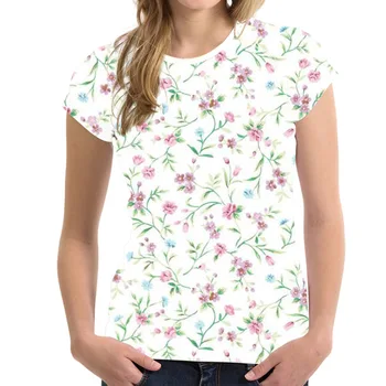NoisyDesigns Sieviešu t krekls Ziedu Dizaina T-krekli, Ziedu, Svaigu Stila Tops Krāsains Ziedu Tees Harajuku krekli Camiseta feminina