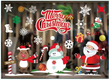 Jaunais gads ir 2021. Balts Priecīgus Ziemassvētkus Sienas Uzlīmes, Santa Claus Logu, Telpu Dekorēšana PVC Vinila Jauno Gadu Mājas Dekoru Noņemams