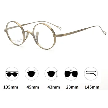 Zerosun Titāna Brilles Vīriešiem Mazas, Apaļas Brilles Rāmis Sieviešu Vīriešu Unisex Janpanese Lenons Vintage Nerd Brilles Optiskās