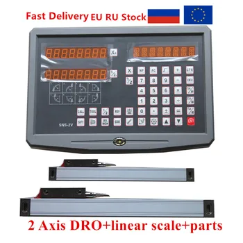 DRO 2 Ass ciparu nolasīšanas ierīce ar 2gab 50-1020mm lineāro skalu / lineārais encoder / lineārais valdnieku, virpas, frēzēšanas mašīna