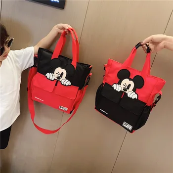 Disney ' s new Mickey Minnie audekls diagonāli soma viegla, somas zēnu un meiteņu skolas ceļa somas liela jauda, rokas somas