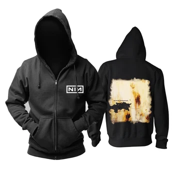 Bloodhoof Nine Inch Nails alternatīvā metāla melnu rāvējslēdzēju pelēkā vārna Āzijas Izmēra