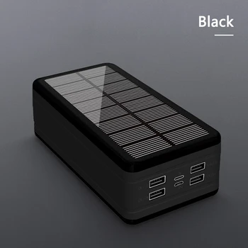 Power Bank 50000mAh Saules Enerģijas banka 4 USB Portatīvo Ārējo Akumulatoru Tālruņa Lādētājs Ar LED Gaismas iPhone X Xiaomi PoverBank