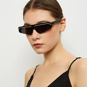 Peekaboo retro cat eye saulesbrilles sievietēm bez apmales dāvanu puse 