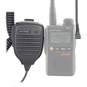 Rokas Mikrofons Runātājs Baofeng UV-3R Walkie Talkie ar 3,5 mm Audio Jack