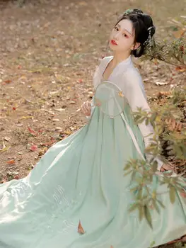 Ir 2021. seno ķīniešu cosplay kostīms sieviešu seno ķīniešu hanfu dāma posmā zaļā hanfu kleita ķīnas valsts apģērbi