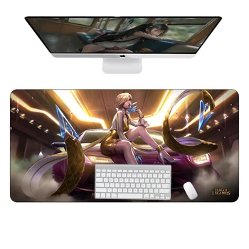Anime peles paliktnis Seksīga Meitene LOL KDA XL Spēļu peles paliktnis Datorspēļu Gumijas Datoru Mat Klēpjdatoru Slēdzenes Malas Otaku Pc Lielo Klaviatūru pad