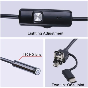 720P USB Kameras IP68 Ūdensnecaurlaidīga Industriālo Endoskopu Pārbaudes Kameras 5.5/7/8mm Endoskopu kamera Ar 6 Led Windows phone Tālruņiem
