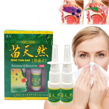 40ml Ķīniešu Tradicionālās Medicīnas Herb Deguna Aerosols Ātra palīdzība Akūta Hroniska Alerģiska Rinīta Niezošs deguns，Deguna Massager Spray