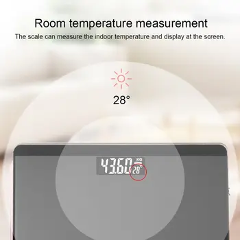 Digitālā Iestāde skalas Sadzīves svars mēroga Vannas istaba Mērogā ar istabas Temperatūras Funkciju, Liels LCD Displejs, Augsta Precizitāte