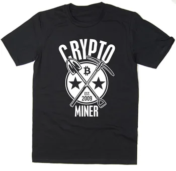Kriptogrāfijas Miner T-Krekls - Btc Eth Ltc Cryptocurrency Bitcoin Jaunākās 2019 Vīriešu T-Krekls Modes Modes Vīriešu Apģērbu Zīmola T-krekls