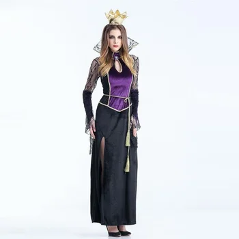Modes Purpura Karaliene Gara Kleita ar Vārnu Kostīmu Pieaugušo Elf Princese Kleita Pasaku Cosplay Raganu Kostīmu un Seksīgu Meiteņu Kleita