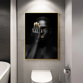 Mūsdienu Mākslas Audekls Gleznošanai Āfrikas Melnā Sieviete Plakāti un Izdrukas Skandināvijas Sienas Art Attēlus Dzīvojamā Istaba Mājas Apdare