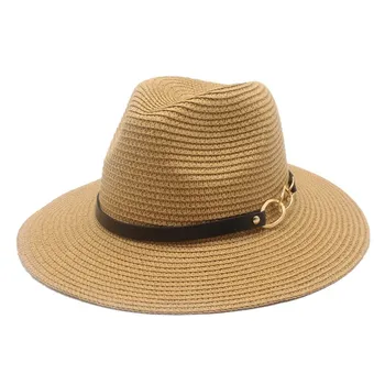 Zīmola Haki Salmu Cepure Vīriešiem, sievietēm Panamas Cepures Vasaras Stils Saules Cepuri, Pludmales Brīvdienu Klasiskās Vīriešu Cepures Un Cepurītes
