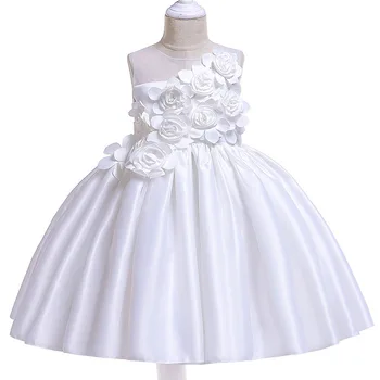 Meitenes Rožu Ziedlapiņu Zieds Meitene Princess Puse Kleitas, Kāzas, Dzimšanas dienas Bērniem Meitene Apģērbs, Bērnu Apģērbs, Bērnu Kostīmu L5068