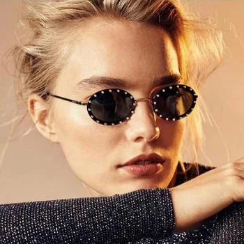 2019 Kristāla Vairāk nekā Saulesbrilles Sieviešu Vintage Zīmolu Dizainera Dimanta Apaļā Saules Brilles Sieviešu Oculos Rozā, Sarkana, Violeta Brilles UV400