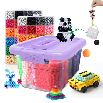 6000pcs 24 krāsas Piepildīt lodītes puzzle Kristāla krelles DIY ūdens strūklu uzstādītu bumbu, spēles 3D roku darbs burvju rotaļlietas bērniem