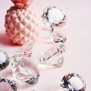 6cm žilbinošas skaidrs kristālu, dimantu, stikls pērle, kāzu mīlestības dāvanas, mājas apdare