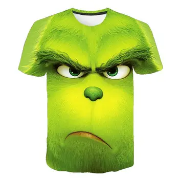 Jaunu 3D iespiests T-krekls filmu zaļā grinch T-krekls top modes gudrs dzīvnieks modelis vīriešu un sieviešu modes apģērbu T-krekls
