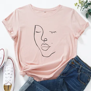 Korejas Ulzzang Sejas Anotācija Drukāt Vasarā Jaunu Mākslas Gadījuma Liela Izmēra Zaudēt Sieviešu Īsām piedurknēm Topi Vintage T-krekls