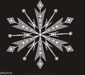 2pc/daudz Ziemassvētku sniegpārsla karstā noteikt rhinestone pārvedumi dzelzs kristāla pārvedumi dizaina aplikācijas ielāpus krekls