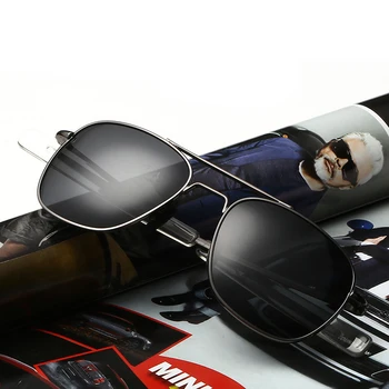 Modes Amerikāņu Armijas kara lidotājs Saulesbrilles Zelta Metāla Melns Vīriešu Zīmolu Amerikāņu Polarizētas Optiskās Saules Brilles Oculos De Sol