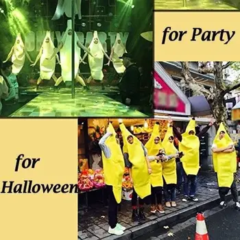 Pieaugušo Unisex Smieklīgi Banānu Tērps, Dzeltens Kostīms Gaiši Halloween Augļu Iedomātā Party Festivāla Deju Kleitu, Kostīmu