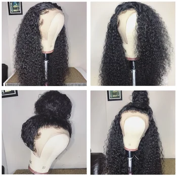 Onecut Matu mežģīnēm priekšā, cilvēka matu parūkas melnās sievietes brazīlijas Kinky Cirtaini ilgi parūka preplucked ar bērnu matu 13x6