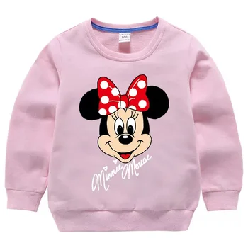 Disney Minnie Meitenes Kapuci sporta Krekli Pavasara Rudens Kokvilnas Džemperi Bērnu Apģērbu Meitene Džemperis Bērniem Topi Apģērbi