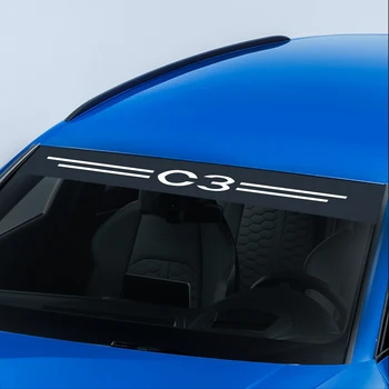 Par Citroen C3 Auto Vinila Plēve Sporta Apdare Uzlīmes Atstarojošie DIY Auto Tūninga Aksesuāri Priekšējo Aizmugurējo Vējstiklu, Auto Uzlīmes