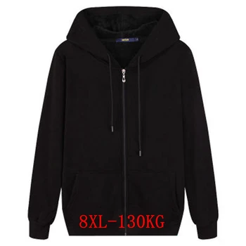 Rudenī un ziemā, vīriešu liela izmēra kapuci sporta krekls ar garām piedurknēm ar rāvējslēdzēju 5XL 6XL 7XL 8XL vēsu tekošu siltu kokvilnas liela izmēra blac