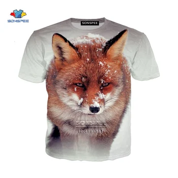 SONSPEE 3D Drukas Funny Dzīvnieki, Red Fox Sieviešu T-krekls Vīriešu T Harajuku Vasaras Tshirt Īsām Piedurknēm Gadījuma t-veida Topi, Krekli