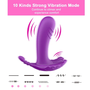 Klitora Stimulators Neredzams Kluss Biksīšu Dildo Vibratoru Anālajā Plug 10 Režīmus, izmantojot Tālvadības pults Vibrācijas Seksa Rotaļlietas Sievietēm