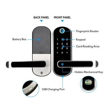 Biometrisko pirkstu Nospiedumu Durvju slēdzenes Tuya LIETOTNI Smart Elektroniskā Slēdzene Drošs Mājās Bloķēšanas RFID Keykess Durvju Digitālo Wifi Durvju Slēdzene